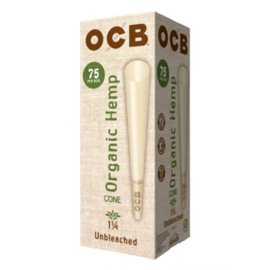 OCB Unbleached Organic Hemp Cones 1 1/4 Size - 75ct OCB Unbleached Organic Hemp Cones 1 1/4 Size - 75ct
